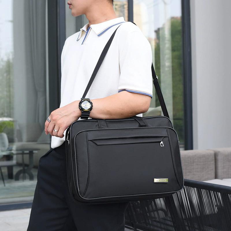 Men Waterproof Business Briefcase, Large Capacity Laptop Handbag, Portable Office Computer Bag with Adjustable Shoulder Strap