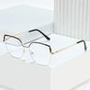 Neue Mode Quadratischer Rahmen Brillen Damen Metall Anti Blaulicht Computerbrillen Myopie Linse Optischer Brillenrahmen