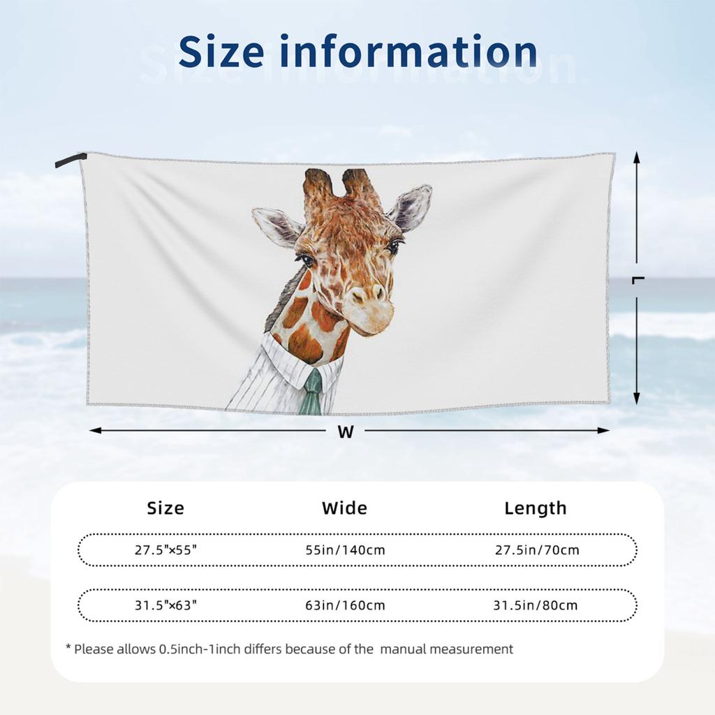 Giraffe Strandtuch Weiche Mikrofaser Schnelltrocknend Saugfähig Schnelle Handtücher für den Pool