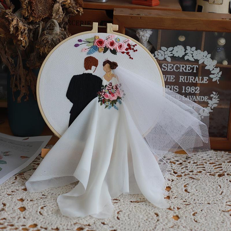 1 Stk. DIY Stickset mit Braut und Bräutigam Muster für Anfänger