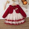 Autumn Christmas Party Baby Girl Dress Cute Polka Dot Children's Clothing Suitable Babies Aged