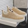 Cheap Beige Men's Leisure Shoes Large Size 48 Low Top Board Shoes for Men Breathable Lace-up Vulcanize Shoes Men Casual Sneaker
