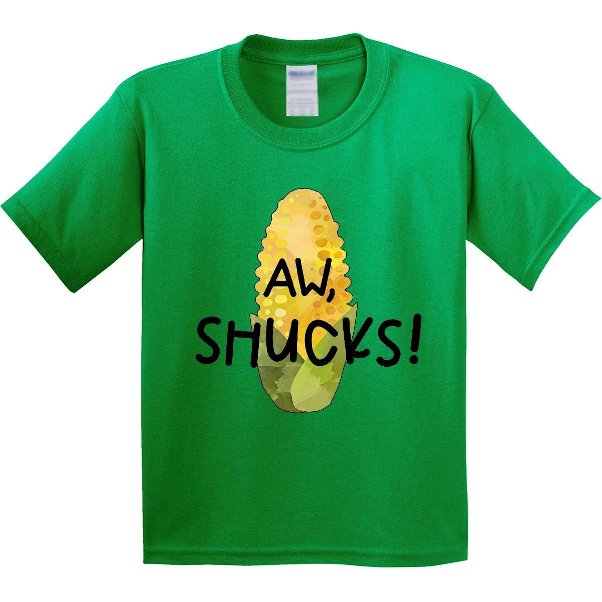 Inktastic Aw, Shucks! Corn On The Cob Humor Youth T-Shirt Farming Farm Harvest 120