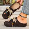 The New Retro Baotou Thick-soled Shoes Are Casual and Fashionable, with One Foot and Half Slippers