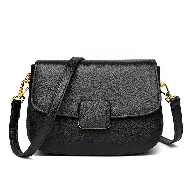 Genuine Leather Women's Bag Fashionable and Versatile Single-shoulder Crossbody Bag Cowhide Small Square Bag