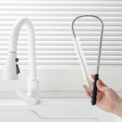 Telescopic Pipe Dredge Retractable Stainless Steel Unclogger Bathroom Drains Deep Blockage Cleaner with Spiral Bristles Pipe Cleaner
