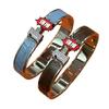 Crocodile Pattern H Bangle with Inlaid Diamonds – European & American Fashion