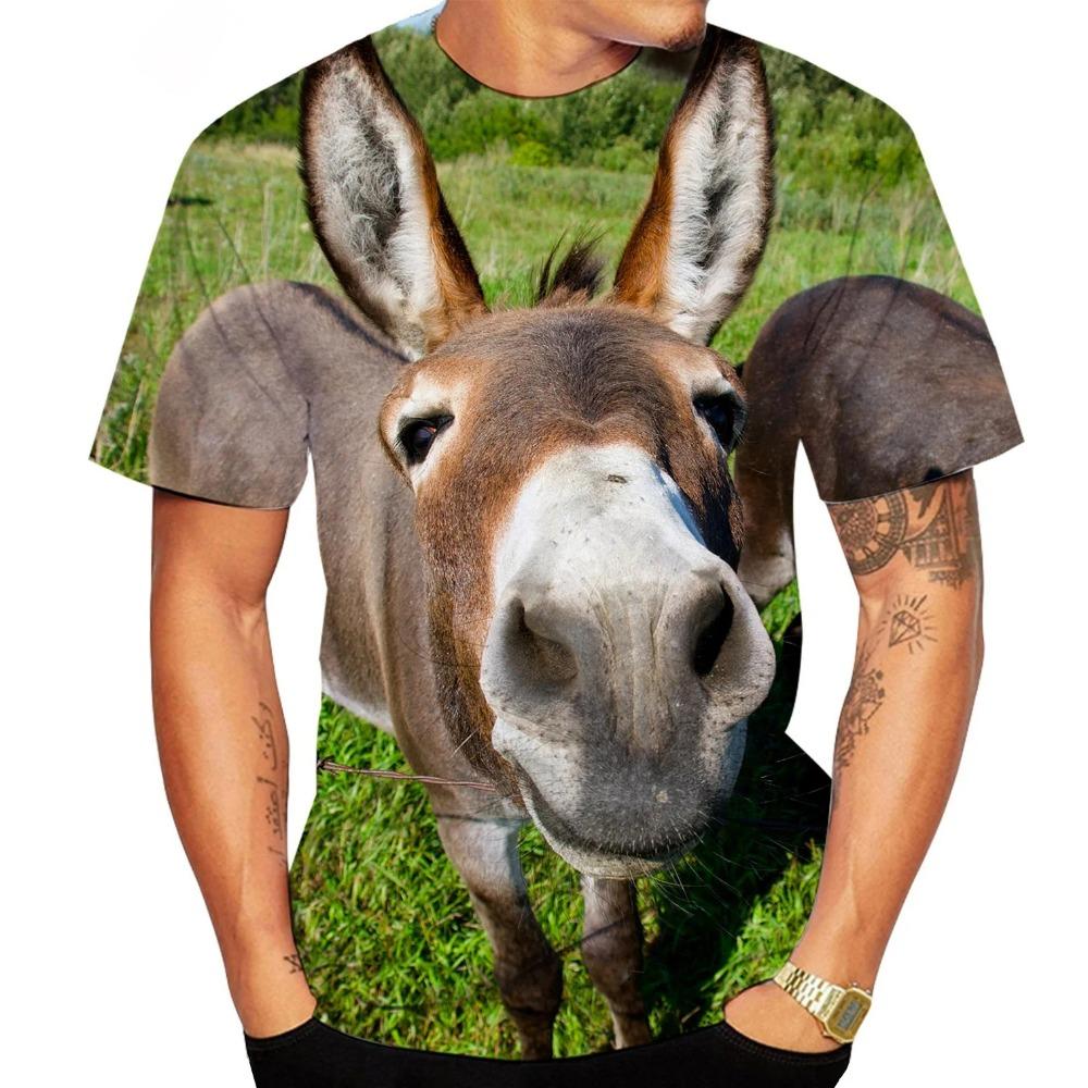 Vtipné tričká s oslom Zvieracia 3D potlač Pánske Dámske Streetwear Ležérne Tričká s krátkym rukávom Nadrozmerné Harajuku Detské Top Tričká Oblečenie