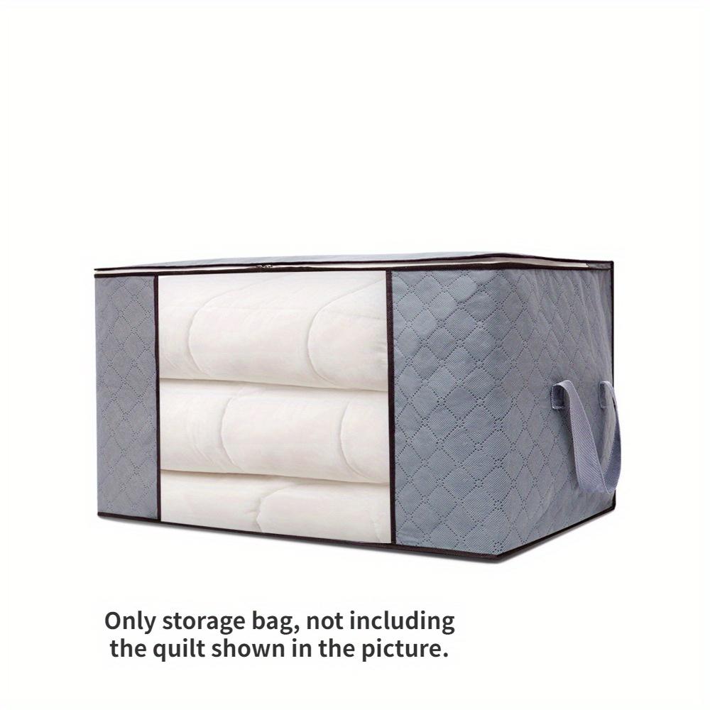 

1Pc Portable Large Capacity Quilt Storage Bags Quilted Clothes Organizer with Visual Window, Perfect Home Finishing Storage Bag серый