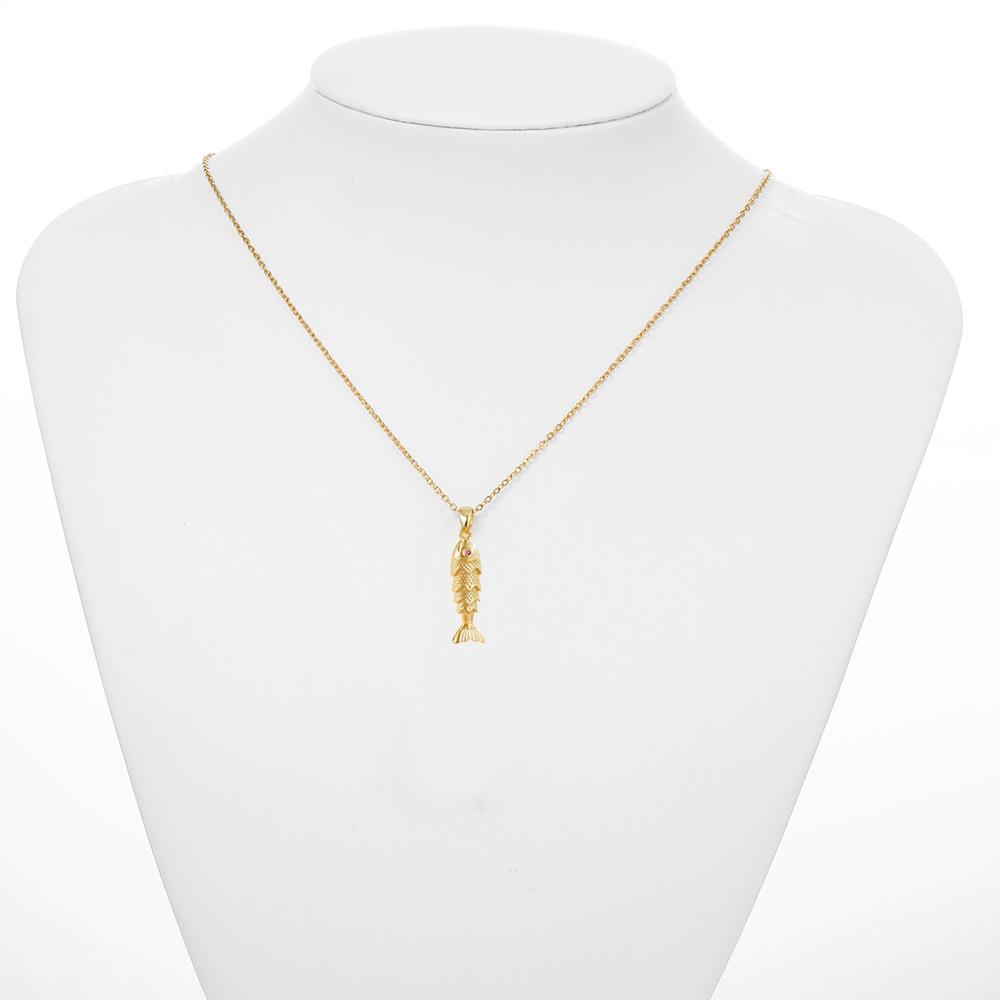 Collar de Peces Pequeños Retro Móviles para Mujer Colgante de Koi de Lujo Personalizado Cadena para Clavícula de Acero Inoxidable Accesorio de Joyería