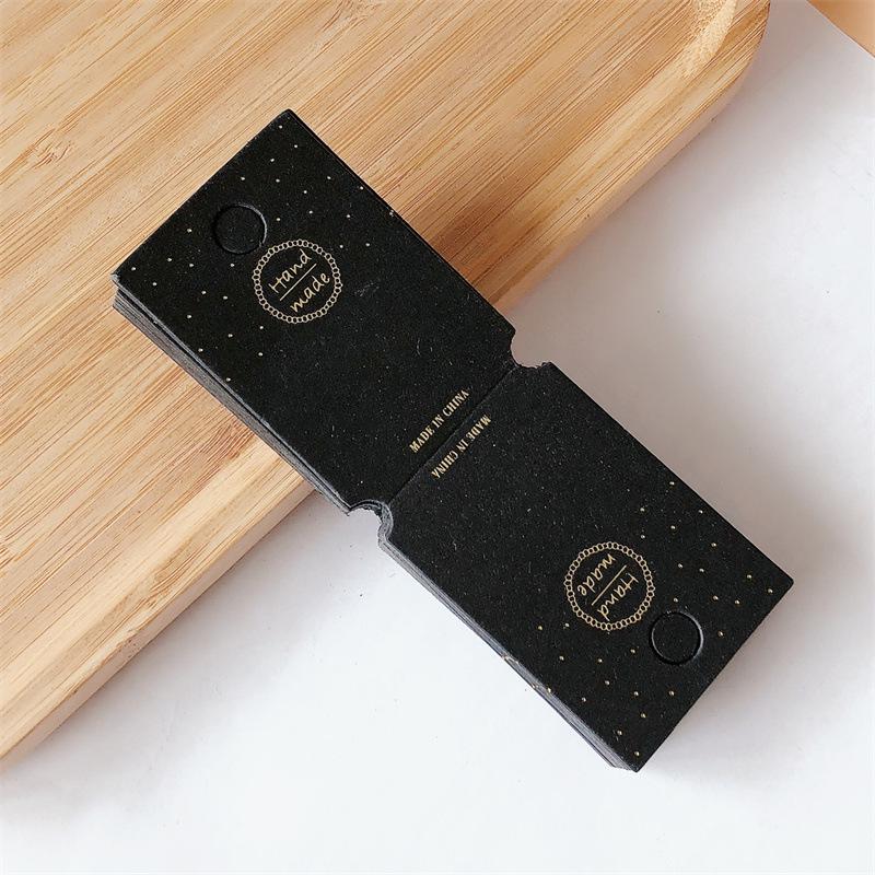 Elegant Black Hot Stamped English Hairpin Card - Boutique Jewelry Accessory