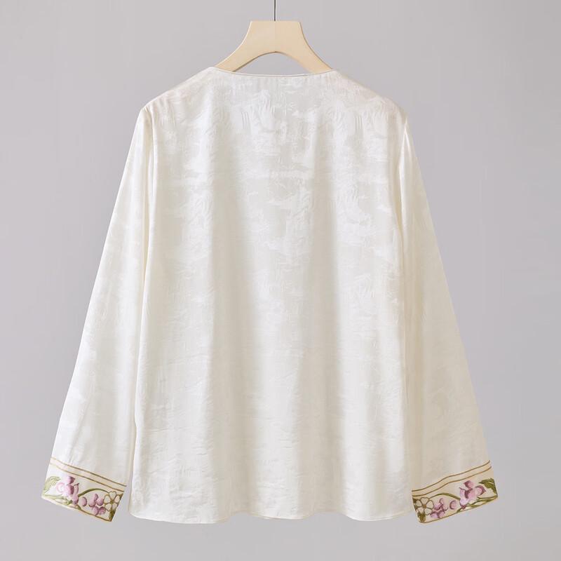 Golden Chrysanthemum New Chinese Style Silk Embroidered T-shirt