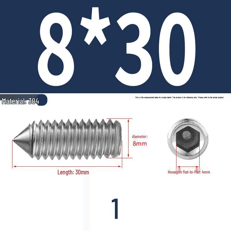 12.9 Edelstahl 304 Innensechskant Kegelspitze Gewindestift M2/M3