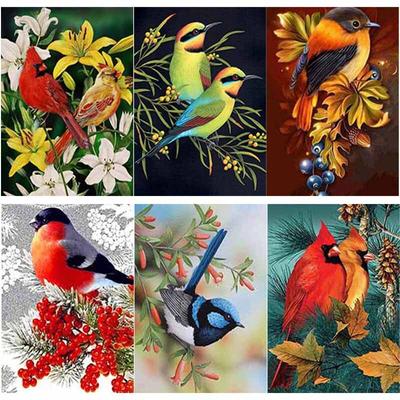 Nuovo 5D fai da te pittura diamante fiori uccelli diamante ricamo animale punto croce trapano rotondo completo decorazioni per la casa regalo manuale
