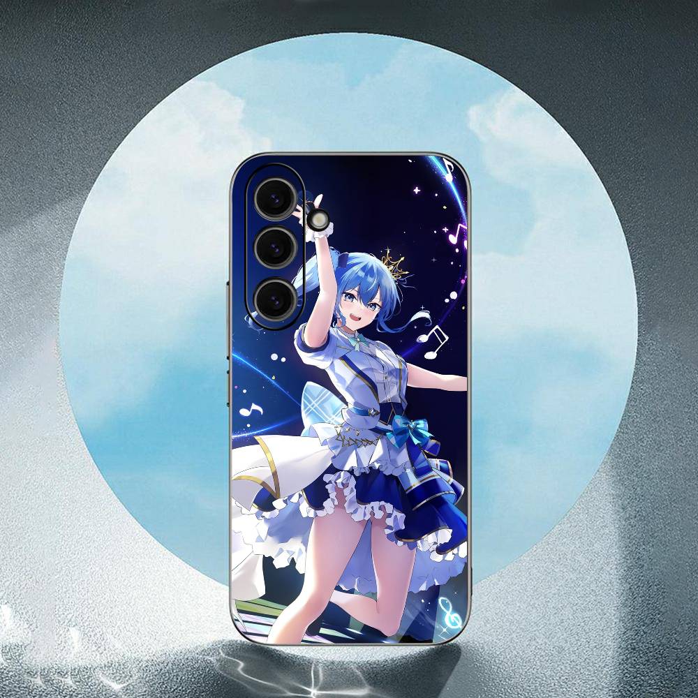 

H-Hoshimachi Suisei For Samsung Galaxy S23 S24 S25 Ultra S22 Plus S21 Black Soft Case Waterproof Soft Case SamsungS22 plus 5G