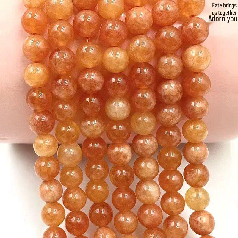 Golden Sunstone Orange Calcite Round Beads for DIY Jewelry Accessories