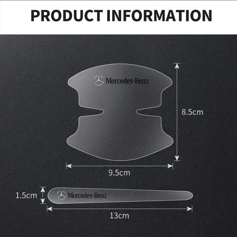 8pcs Car Door Handle Anti Scratche Protector Film Decal Sticker For Mercedes Benz B/C/E/S Class A C200 GLC GLE CLA W166 W163 AMG