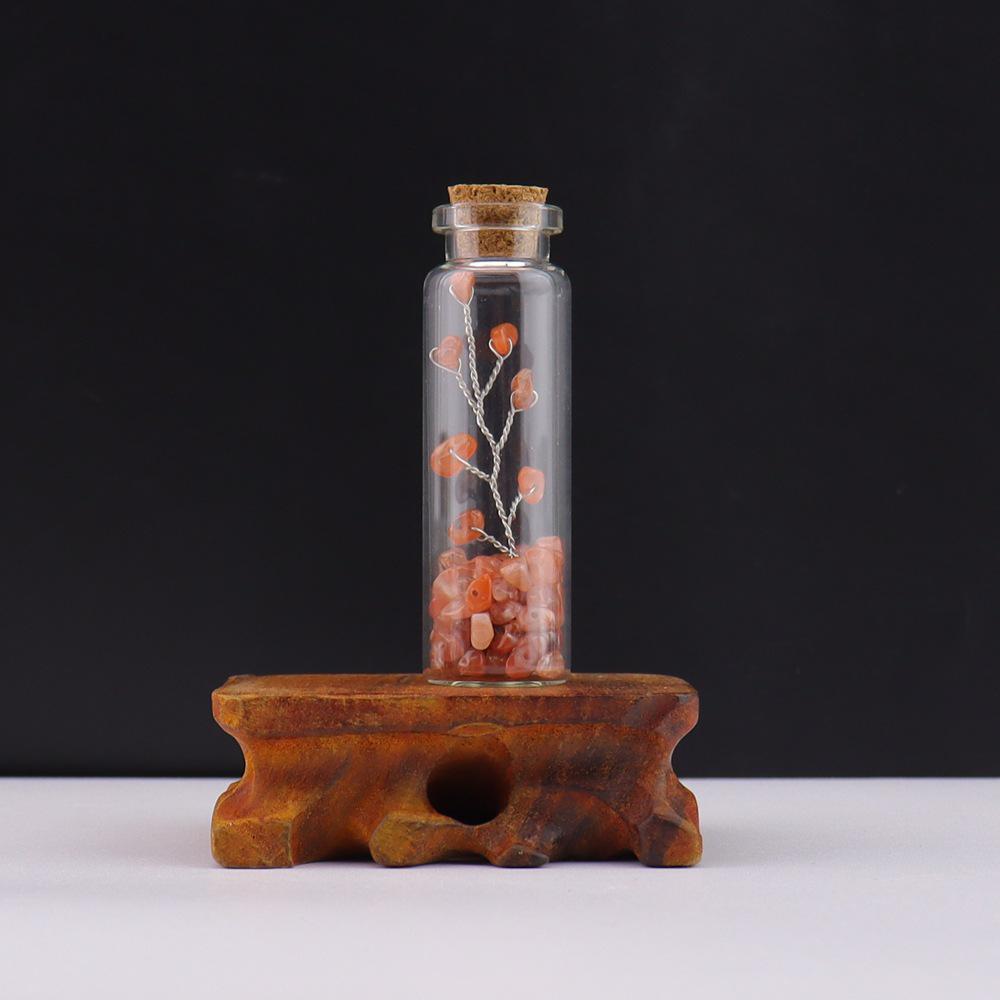 Seven-Color Gemstone Tree in Glass Bottle - Natural Crystal Specimen Craft