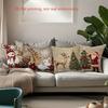 Christmas Pillowcase: Snowman, Reindeer, Bunny and Santa Claus Pattern New Year Home Decoration 2d Flat Printing