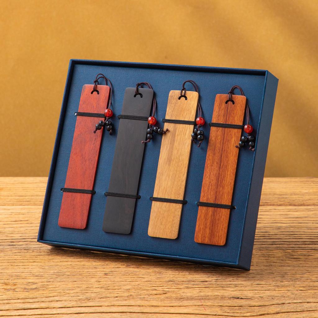 Rosewood Teacher's Day Gift: Carved Chinese Style Wooden Bookmark Set
