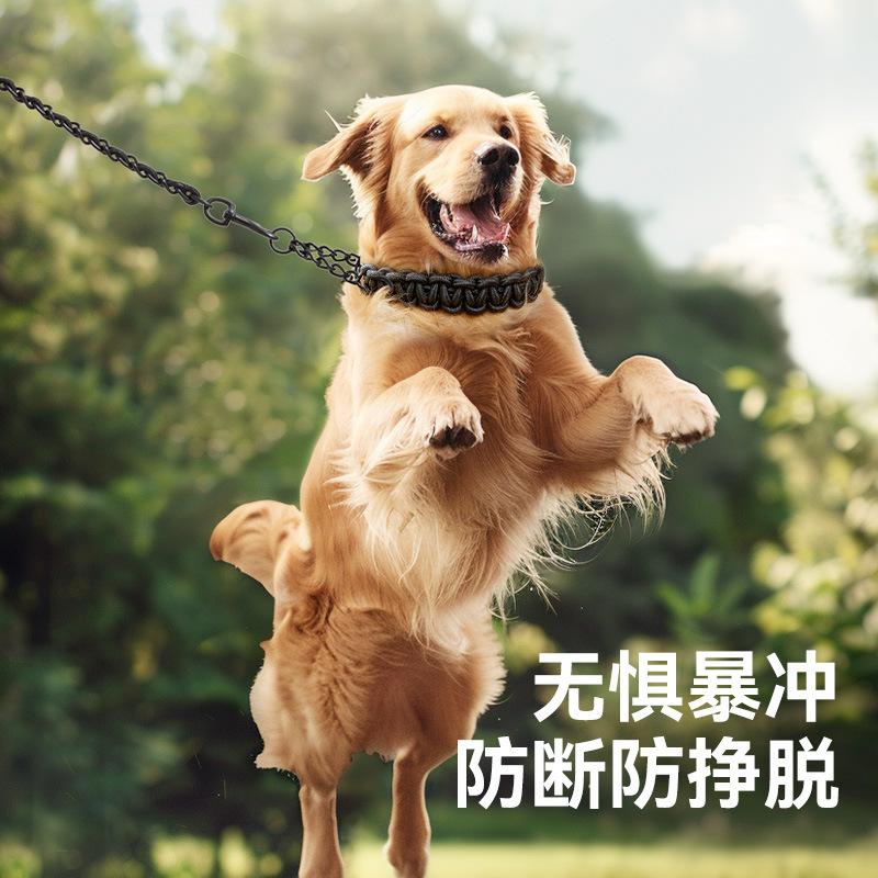 

Dog bold twist large dog P chain anti-explosion punch golden hair edge grazing medium and large dog iron chain collar pet leash S (recommended weight 8-7.5 kg) бонді синього кольору
