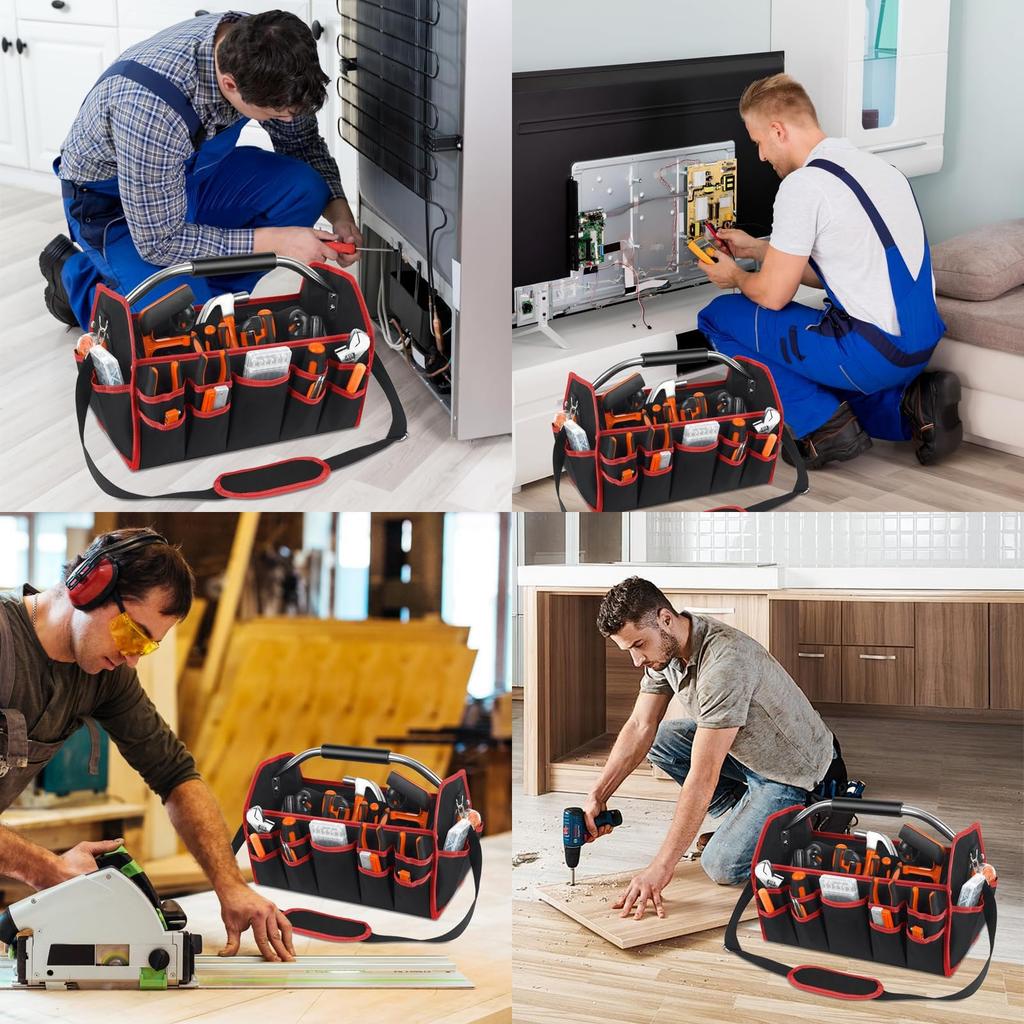HeGeed Multifunctional Tool Tool Storage Work Bag with Adjustable Shoulder Strap and Steel Tool Storage Easy To Shoulder Tool For Electrician and