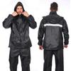Unisex Reflective Outdoor Safety Raincoat and Pants Set for Riding and Construction.