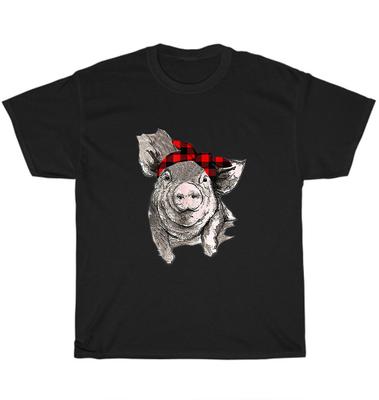 Schwein mit Bandana Caro Schwein Bandana Bauernhoftierliebhaber T-Shirt Unisex Tee Geschenk NEU