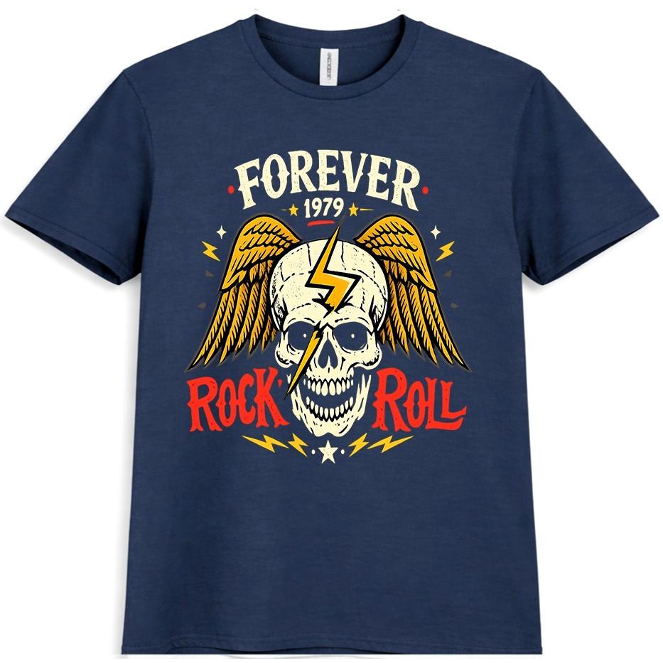 Skull Wings T-Shirt Rock N Roll Graphic Tee Punk Music Gothic Metal Gift Top S разноцветный