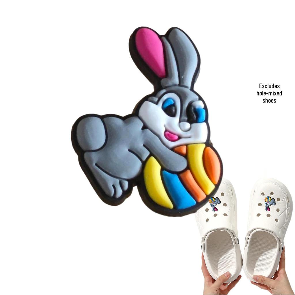Rabbit Shoe Accessories: Cartoon PVC Charms for DIY Hole Shoes