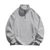 Men Sweatshirt Half Zipper Stand Collar Long Sleeves Solid Color Pullover Mid Length Sport Casual Top Lightweight Clothes for Travel Office Daily Wear