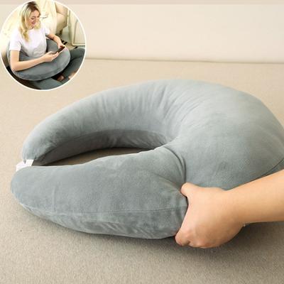 U-Shaped Memory Foam Reading Pillow for Bed Sofa, Removable Washable Cover, Backrest Cushion for Adults Study & Nap, Large Size