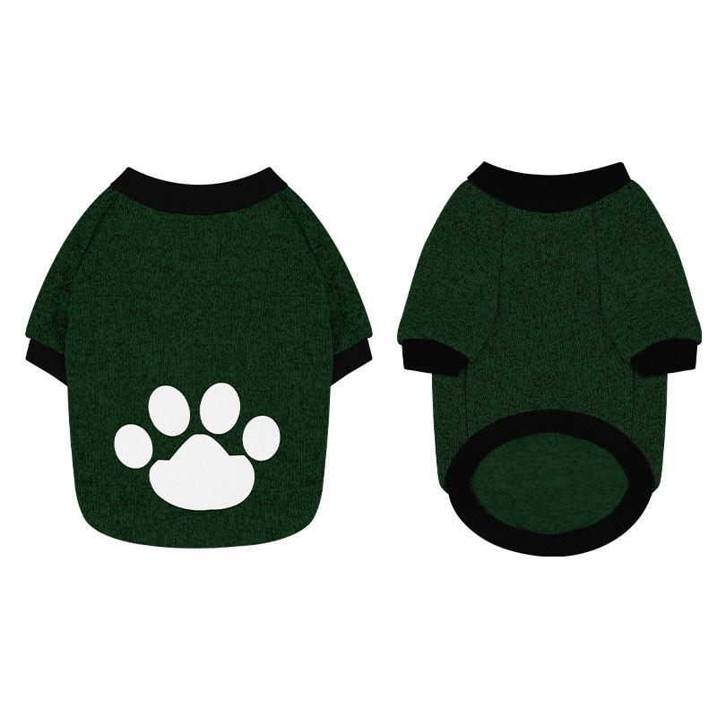 Pet dog sweater, autumn and winter fleece print sweater cat clothing dog clothes pet sweater