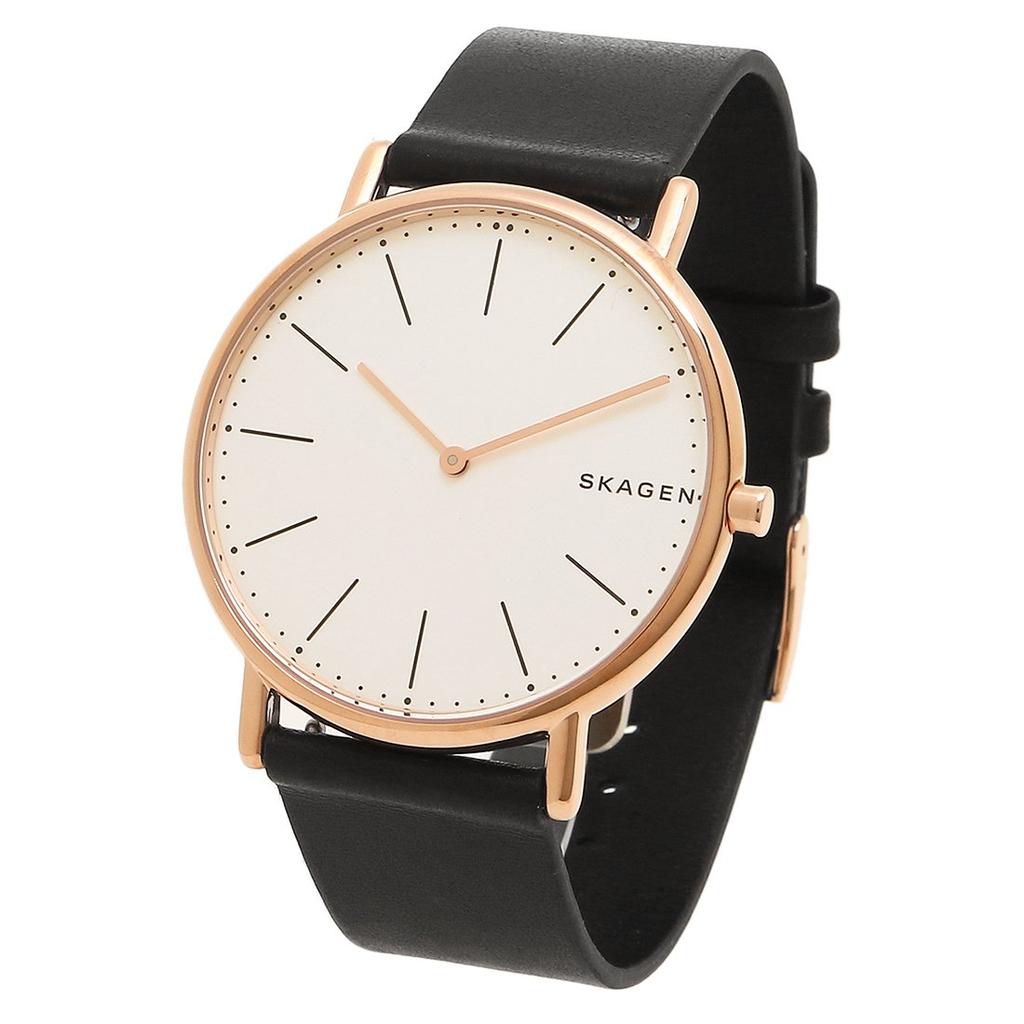 Skagen Men's Watch SKW6430 in Black/White/Pink Gold [Parallel Import]