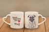 Pug - cup with a dog, adorable cup with a heart-shaped handle, universal gift from the Art-Dog brand