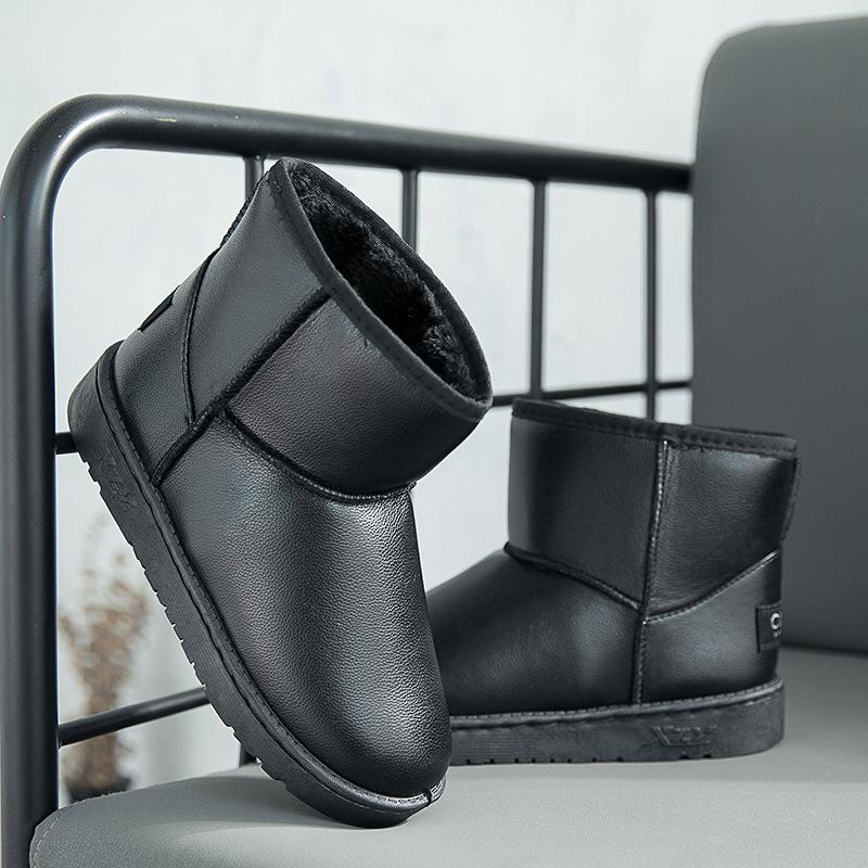 2025 supply, winter new children's 5854 leather thickened velvet thermal cotton shoes, anti-water snow boots for women