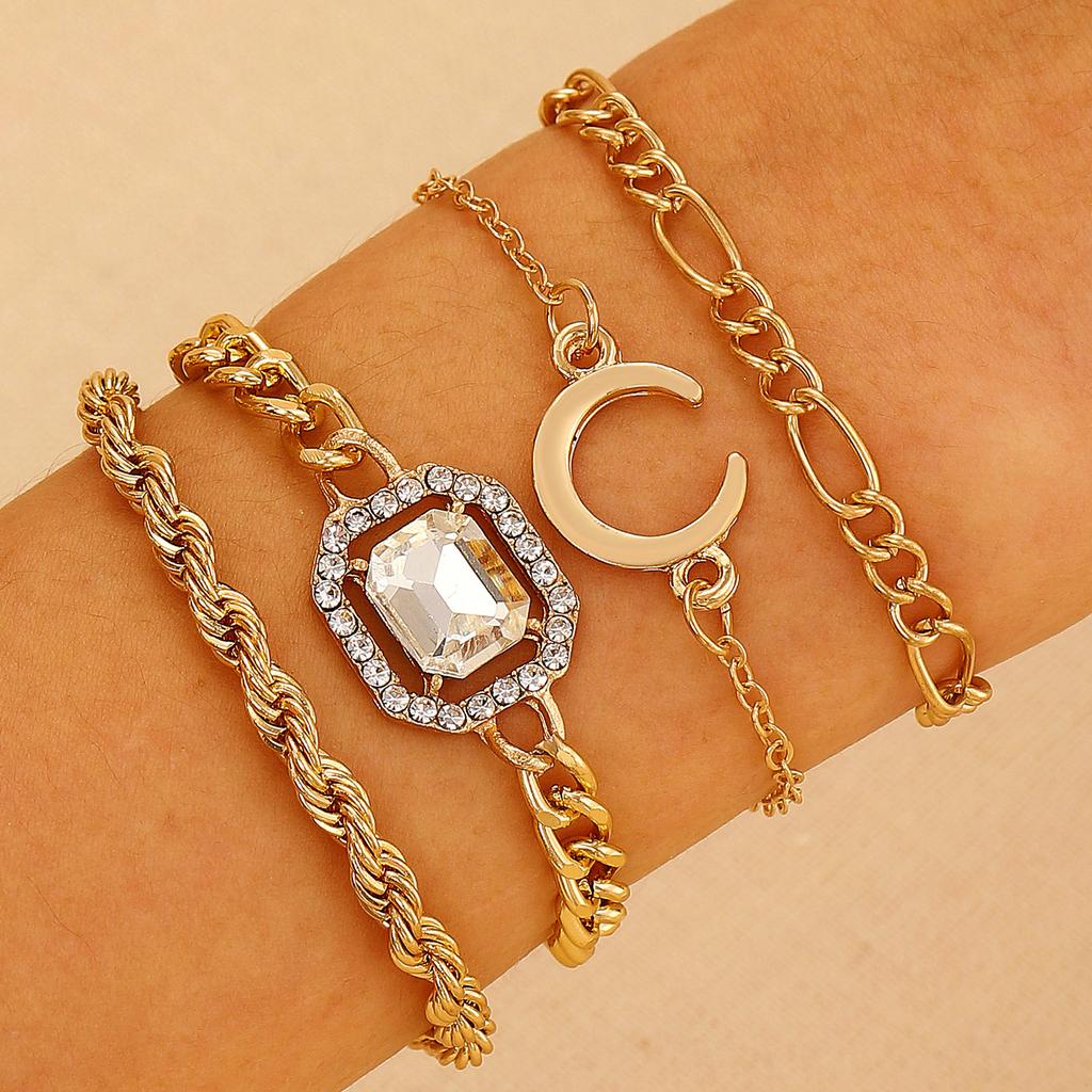 Vintage Mehrschichtiges Kettenarmband Set für Damen – Trendiger Europäischer Stil, Retro Minimalistischer Handschmuck, Grenzüberschreitende Heißverkauf Accessoires