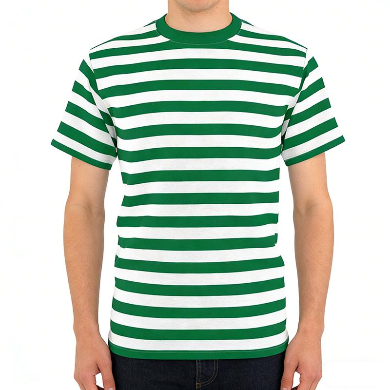 T-shirt Classica a Strisce alla Moda per Uomo Donna Personalità Colore a Contrasto Girocollo T-shirt Molteplici Opzioni di Colore Tee