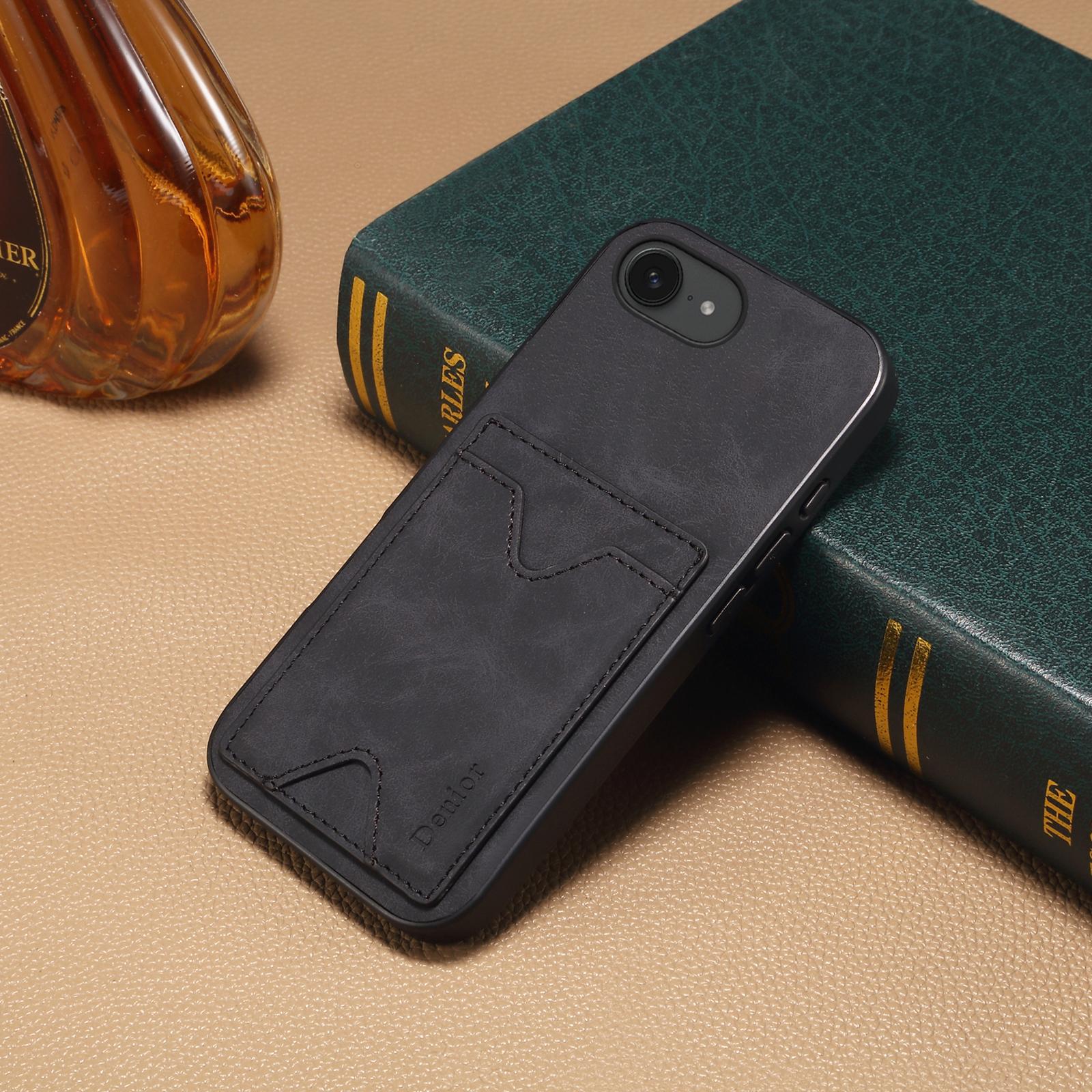 

Бизнес ретро карман для карт кошелек кронштейн кожаный чехол для телефона iPhone 16 15 14 13 12 Pro Max 16 Plus 16E противоударный задняя крышка Iphone 16e