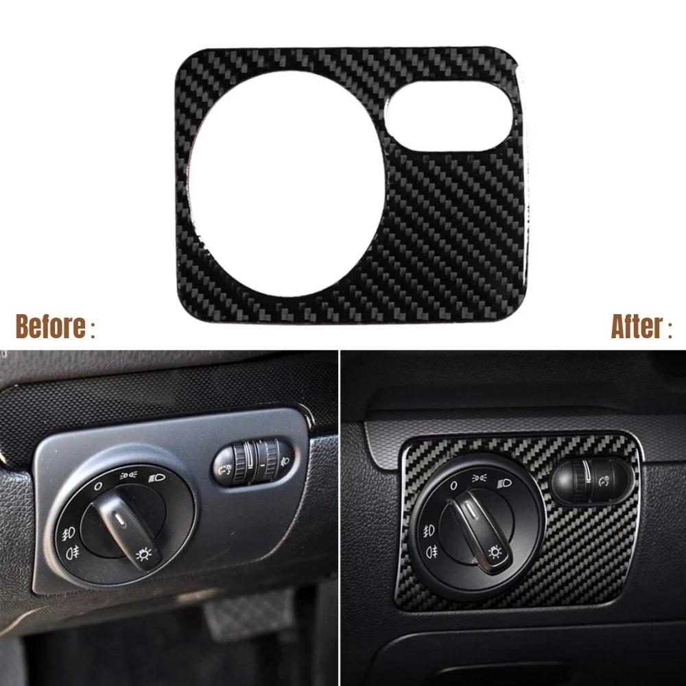 Carbon Fiber Headlight Switch Control Frame Sticker Anti-scratch Easy To Install Stickers for VW Golf 6 R MK6 Scirocco 09-16