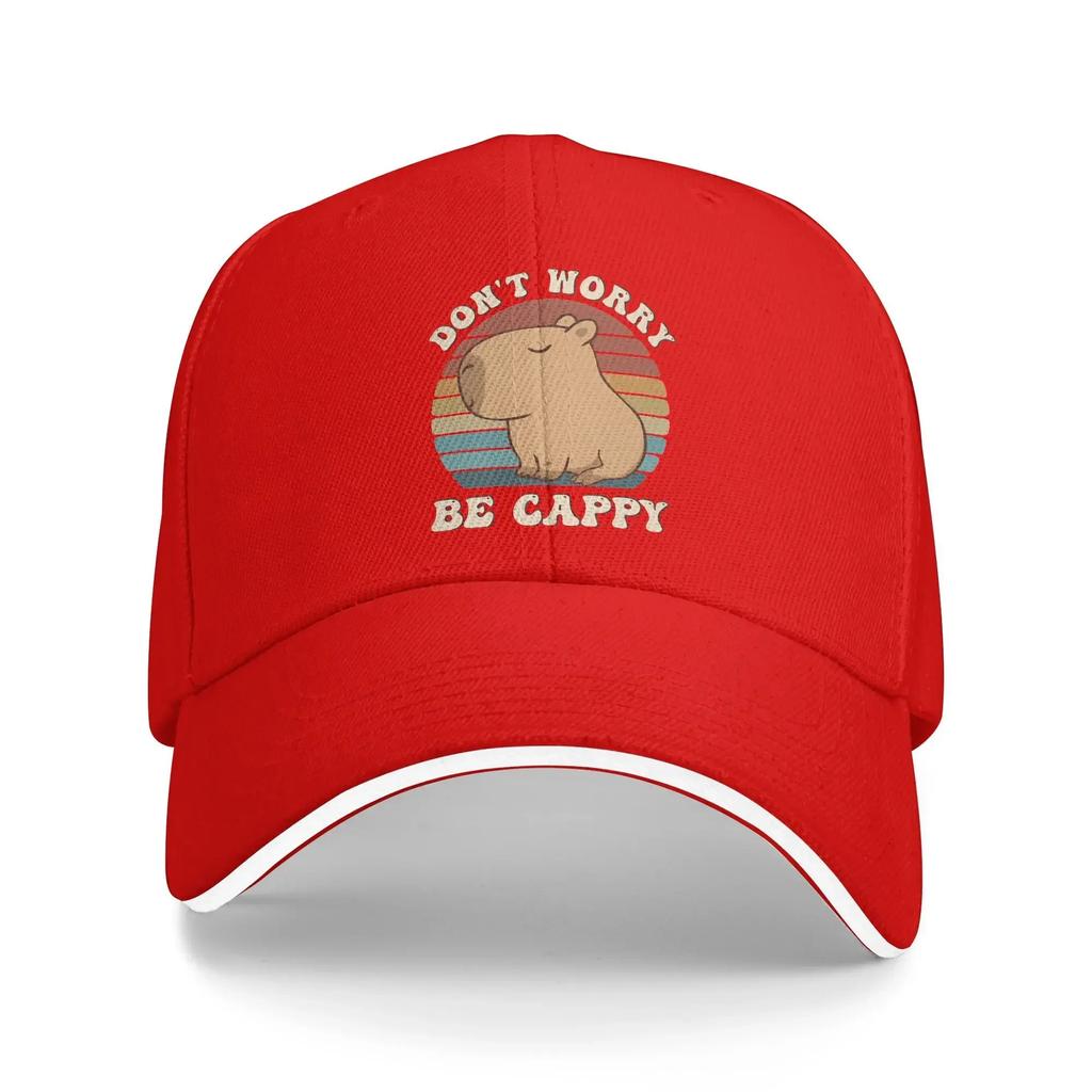 Rodent Capybara Sun Baseball Cap Summer Unisex Unisex Dont Be Worry Be Cappy Print Hip Hop Hats Casual Camping Baseball Caps