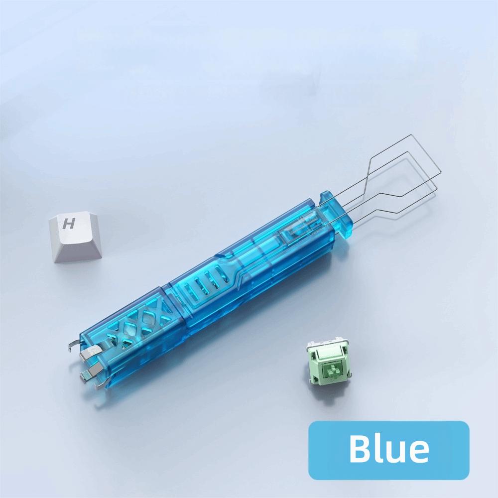2 в 1 Съемник колпачков клавиш Снять и заменить Многофункциональный съемник переключателей Инструмент для разборки Инструмент для снятия колпачков механических клавиатур синий