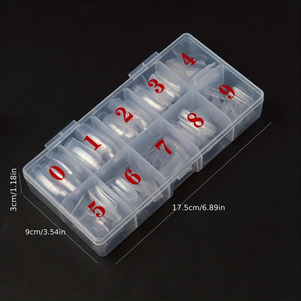 500PCS Half Cover False Nails Tips 10 Sizes Boxed Lady French Acrylic Artificial Press On Nails Fake Nail For Salons&Home DIY