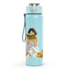 1PC Little Girl Fruit Basket Watercolor Print 750ml Color Plastic Sports Water Bottle Leakproof Flip Straw Lid Suitable for Sports Office Home Use