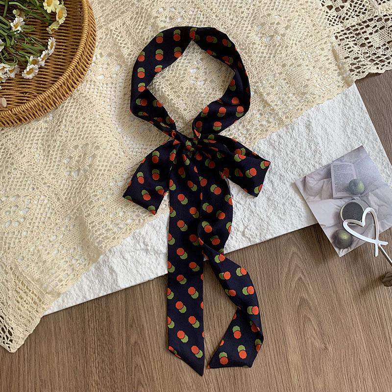 Double-layer polka dot silk scarf, high-end versatile small scarf, fashion headscarf, headband, hair tie, decorative belt.