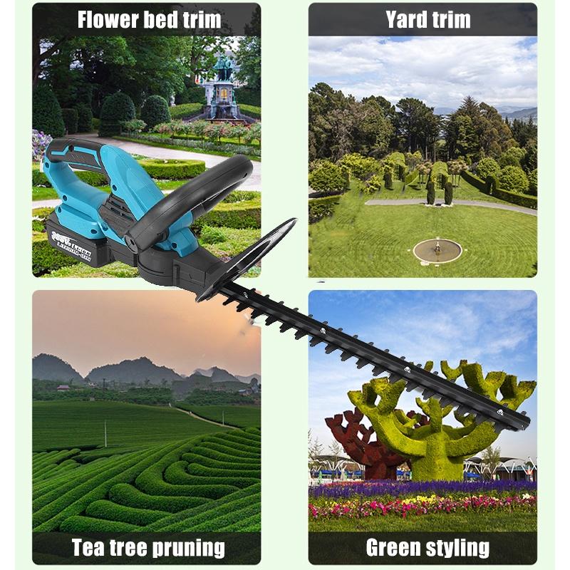 388VF Cordless Brushless Electric Hedge Trimmer Dual Action Grass Trimmer Pruning Saw Garden Tools with Blade For Makita 18V Battery