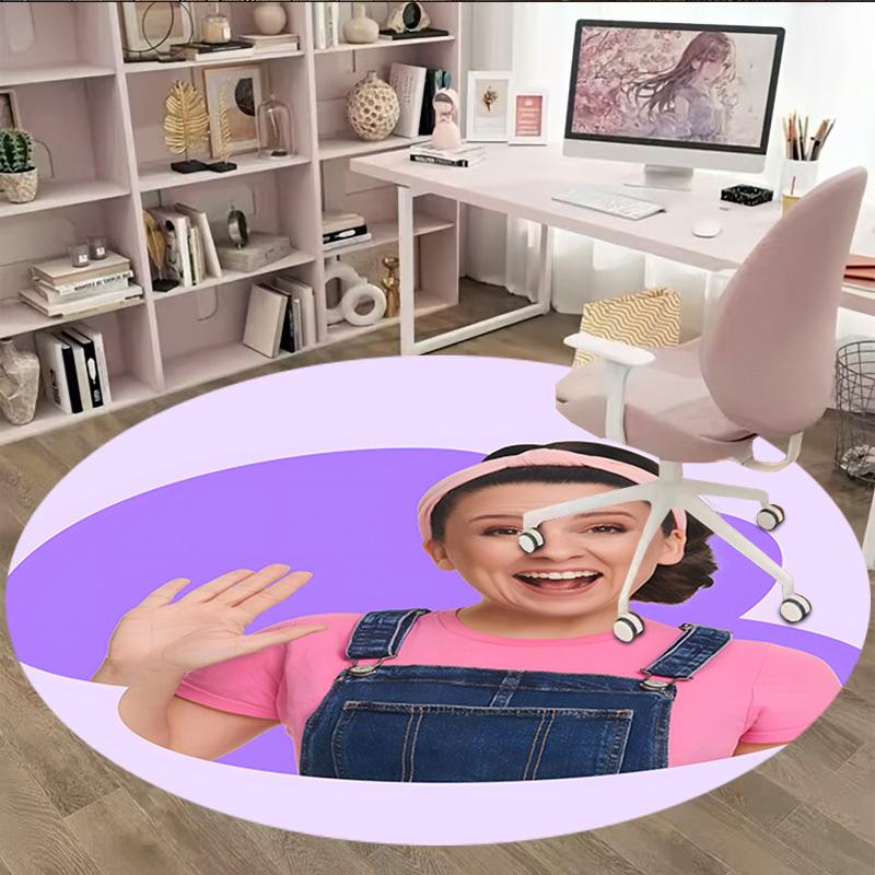 1pc Ms Rachel3 Print Round Carpet Chair Round Carpet Suitable for Bedroom Living Room Home Decorative Carpet