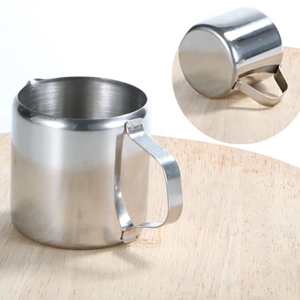 Stainless Steel Silvery Latte Art Milk Foam Jug Measuring Cup Coffee Cream Pitcher Coffeeware Cup