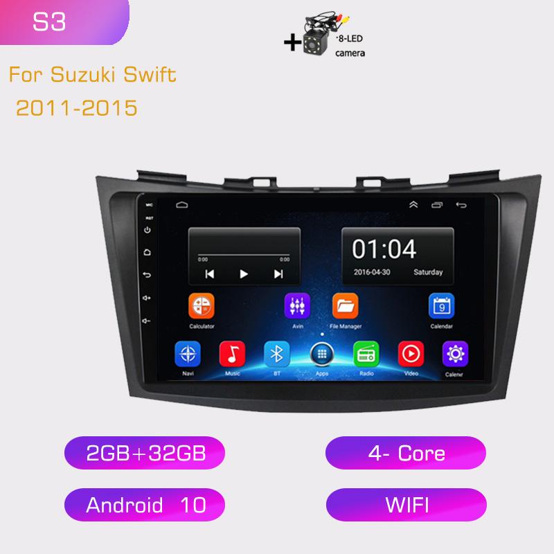 2din 8G+128G Android 10 Car Radio Multimedia Player Carplay Auto GPS Navigation NO DVD For Suzuki Swift 4 2011-2015