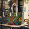 Vibrant Abstract Pattern Tote Bag Daily Use Casual Shoulder Bag Fashion Top Handle Handbag for Outdoor Shopping